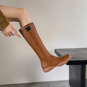 Stretch Sock Boots with Hidden Heel and Side Zipper